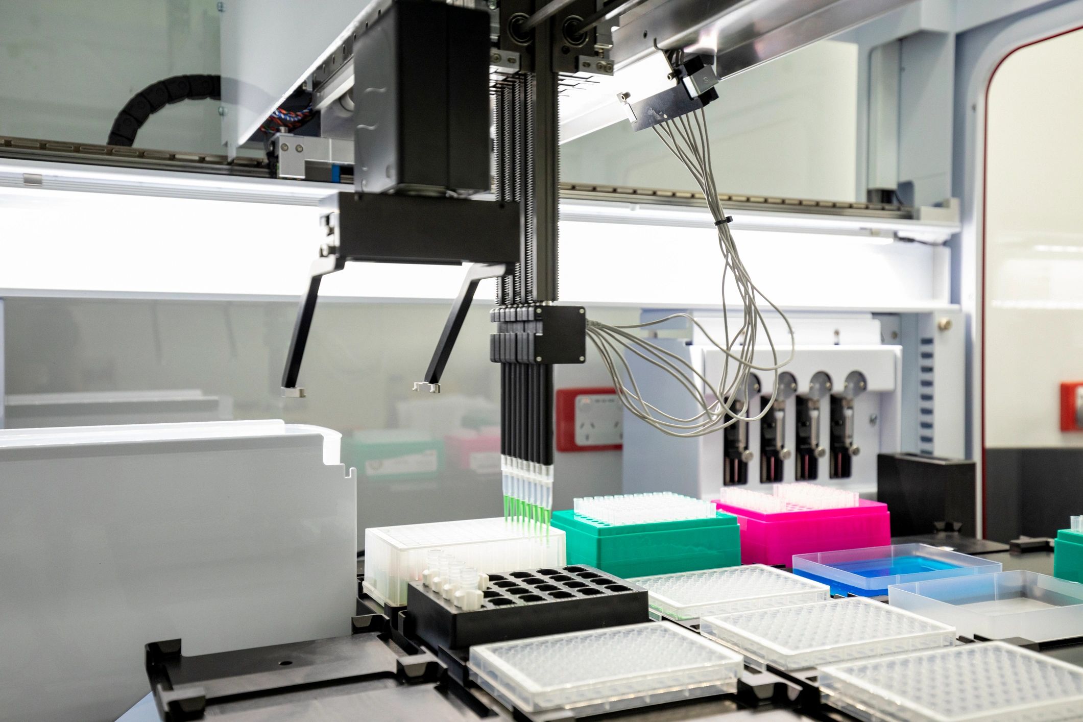 Laboratory equipment arranged in a science lab
